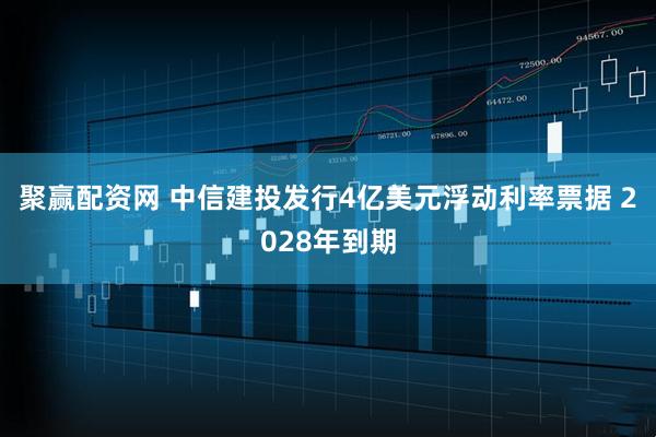 聚赢配资网 中信建投发行4亿美元浮动利率票据 2028年到期